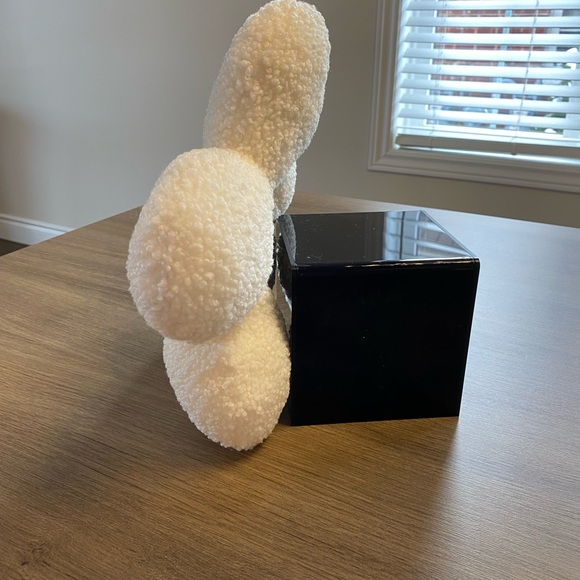 Cute Flower Shaped Sherpa Pillow, White/Brown. Hand Sewn, Soft and Cozy! - Picture 3 of 4